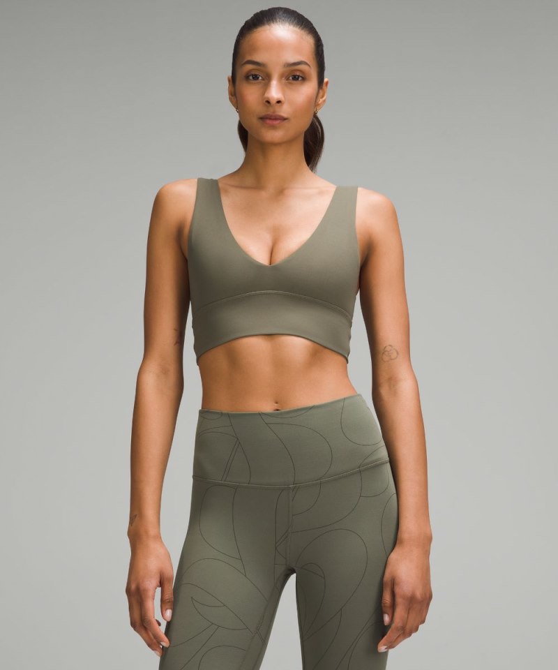 Lululemon lululemon Align™ V-Neck Bra *Light Support, A / B Cup Army Green Online Outlet Sale