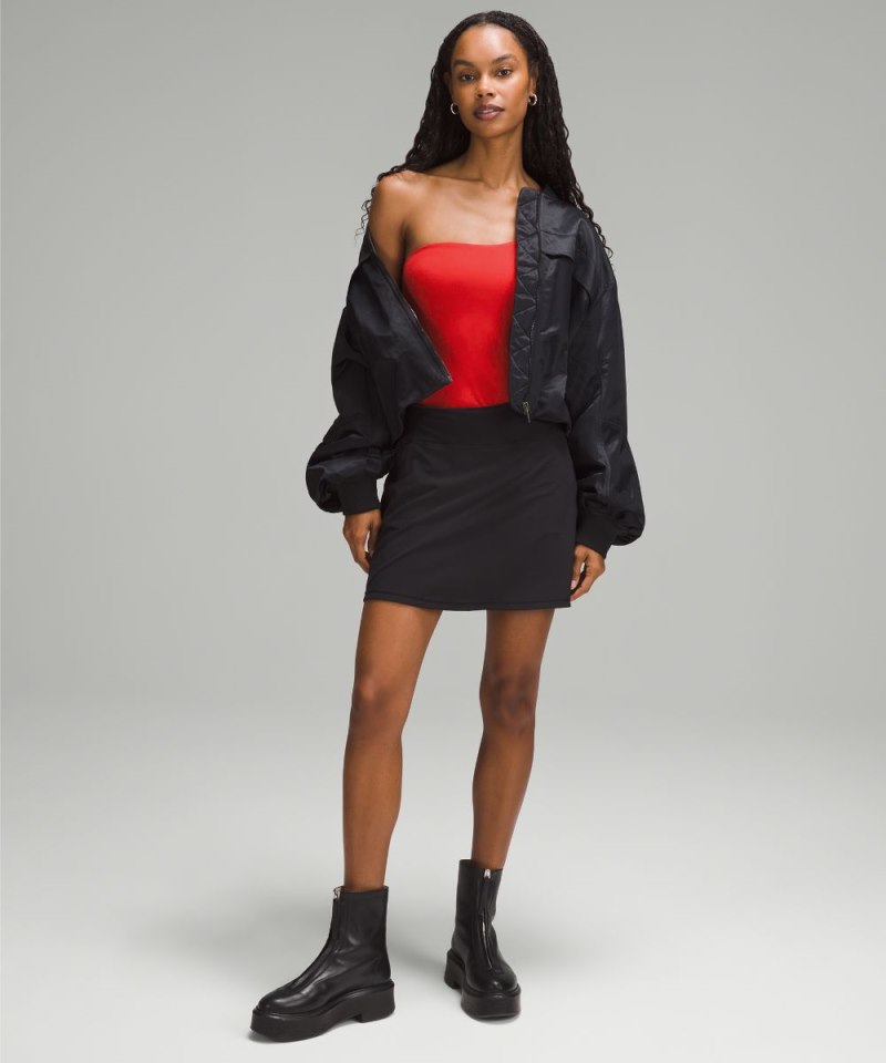 Lululemon Wundermost Ultra-Soft Nulu Asymmetrical Bodysuit Grenadine Red Online Outlet Sale