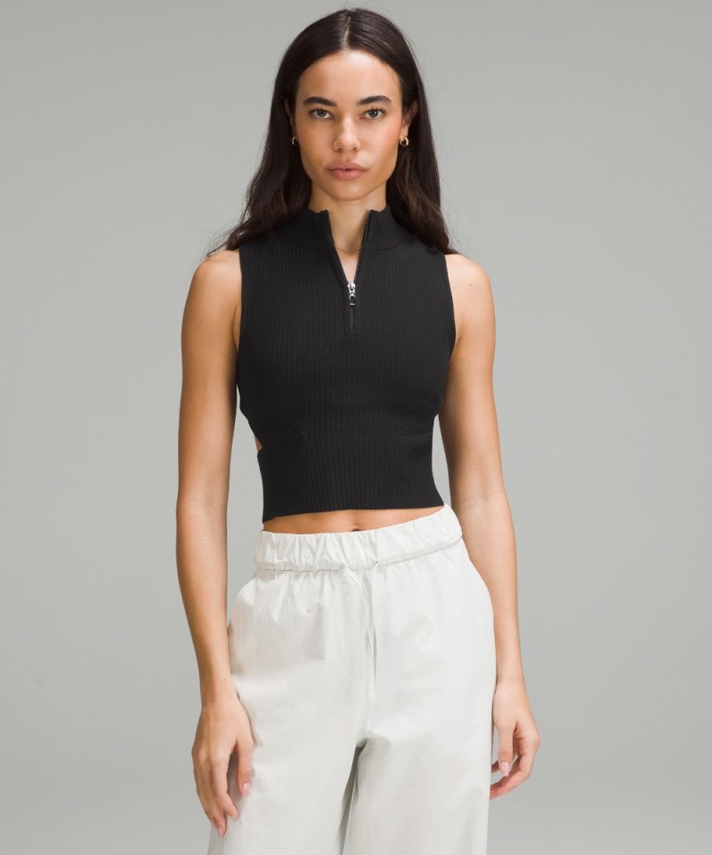 Lululemon Open Back Half-Zip Sweater Black Online Outlet Sale