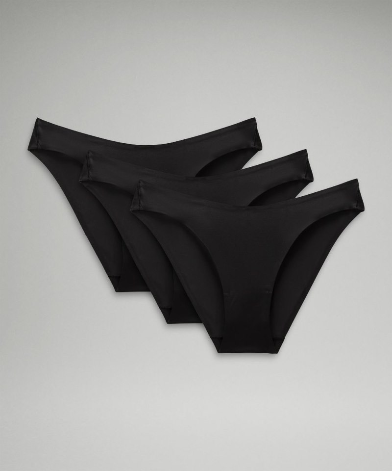 Lululemon Wundermost Ultra-Soft Nulu Mid-Rise Bikini Underwear *3 Pack Black Online Outlet Sale