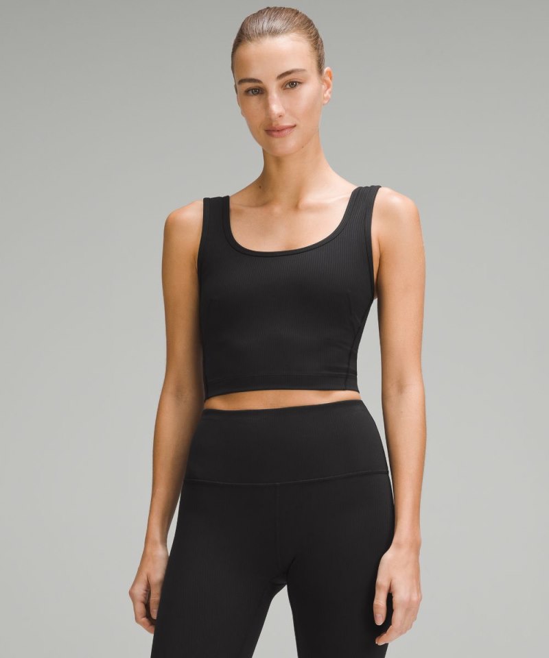 Lululemon Wunder Train Scoop-Neck Ribbed Tank Top *Medium Support, B / C Cup Black Online Outlet Sale