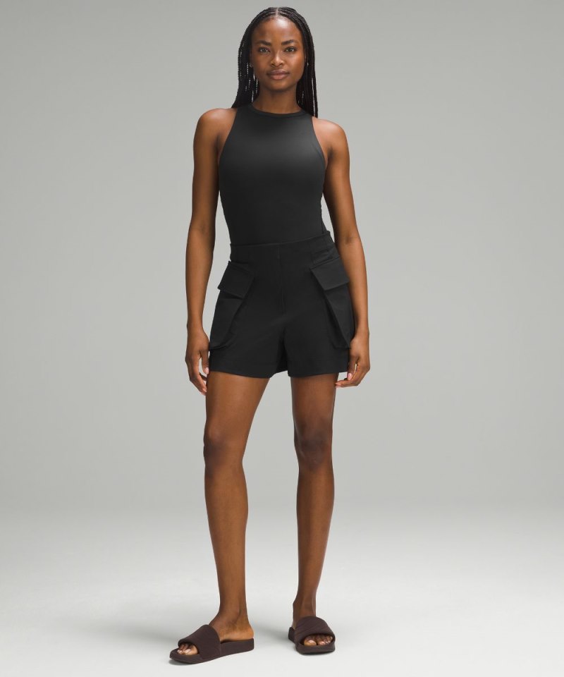Lululemon Wundermost Ultra-Soft Nulu High-Neck Sleeveless Bodysuit Black Online Outlet Sale
