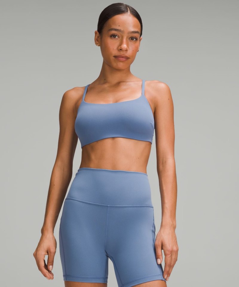 Lululemon Wunder Train Strappy Racer Bra *Light Support, C / D Cup Oasis Blue Online Outlet Sale