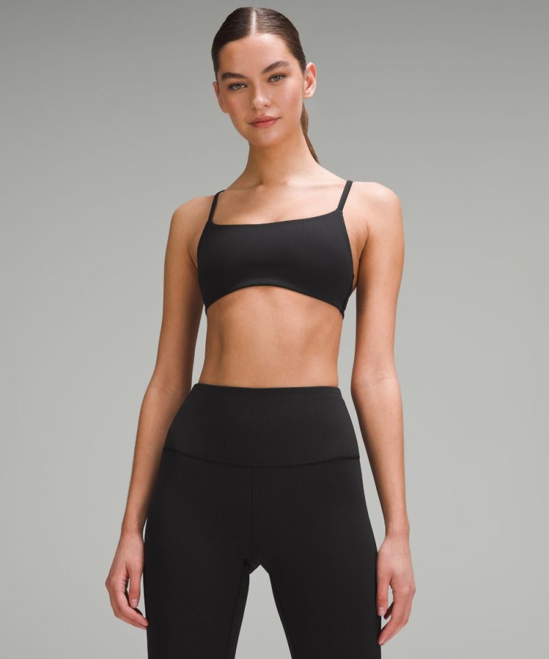 Lululemon Wunder Train Strappy Racer Bra Ribbed *Light Support, A / B Cup Black Online Outlet Sale