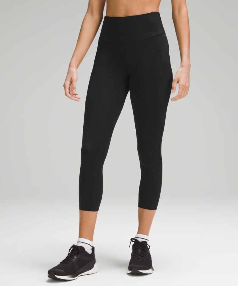 Lululemon Fast and Free High-Rise Crop 23" Pockets *Updated Black Online Outlet Sale