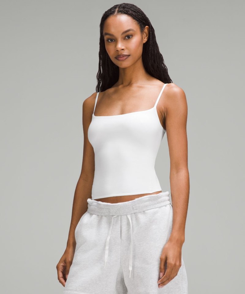 Lululemon Wundermost Ultra-Soft Nulu Spaghetti-Strap Cami Tank Top White Online Outlet Sale