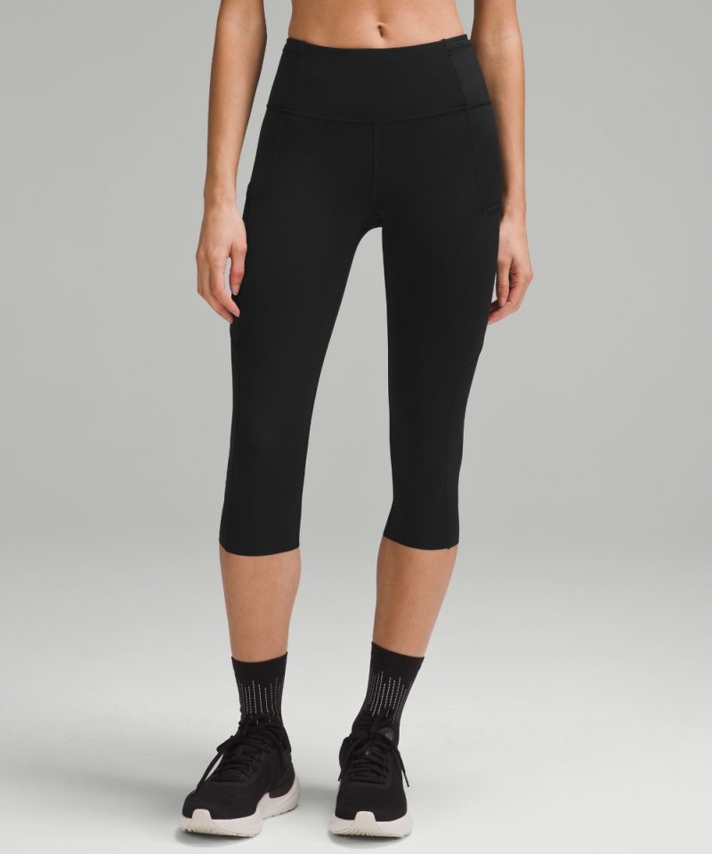 Lululemon Fast and Free High-Rise Crop 19" Black Online Outlet Sale
