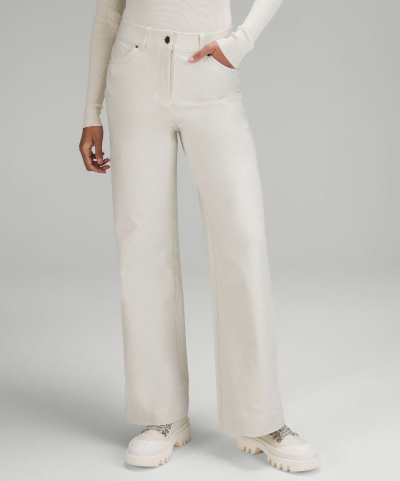Lululemon City Sleek 5 Pocket High-Rise Wide-Leg Pant Full Length *Light Utilitech Bone Online Outlet Sale