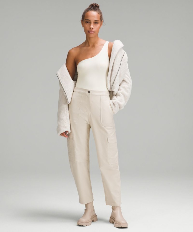 Lululemon Wundermost Ultra-Soft Nulu Asymmetrical Bodysuit Bone Online Outlet Sale