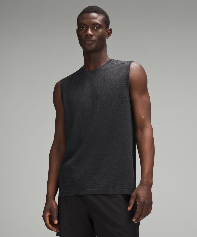 Lululemon Metal Vent Tech Sleeveless Shirt *Updated Fit Graphite Grey / Black Online Outlet Sale