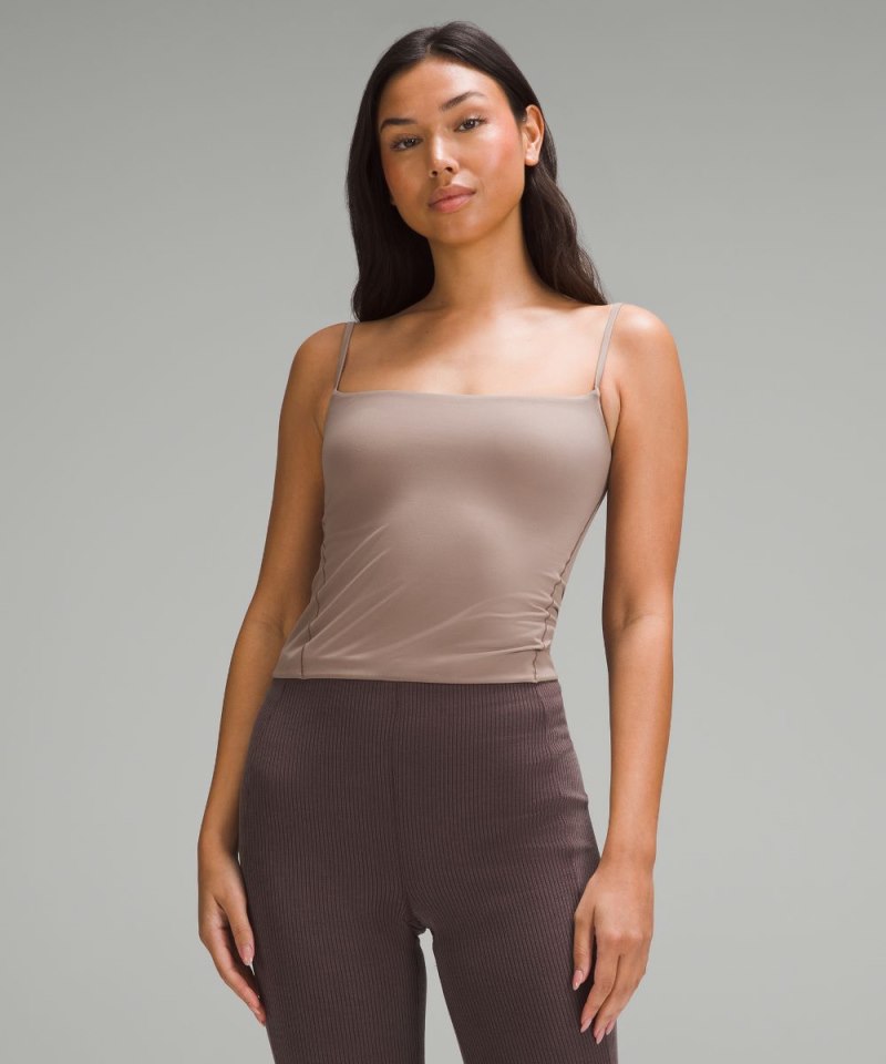 Lululemon Wundermost Ultra-Soft Nulu Spaghetti-Strap Cami Tank Top Taupetastic Online Outlet Sale