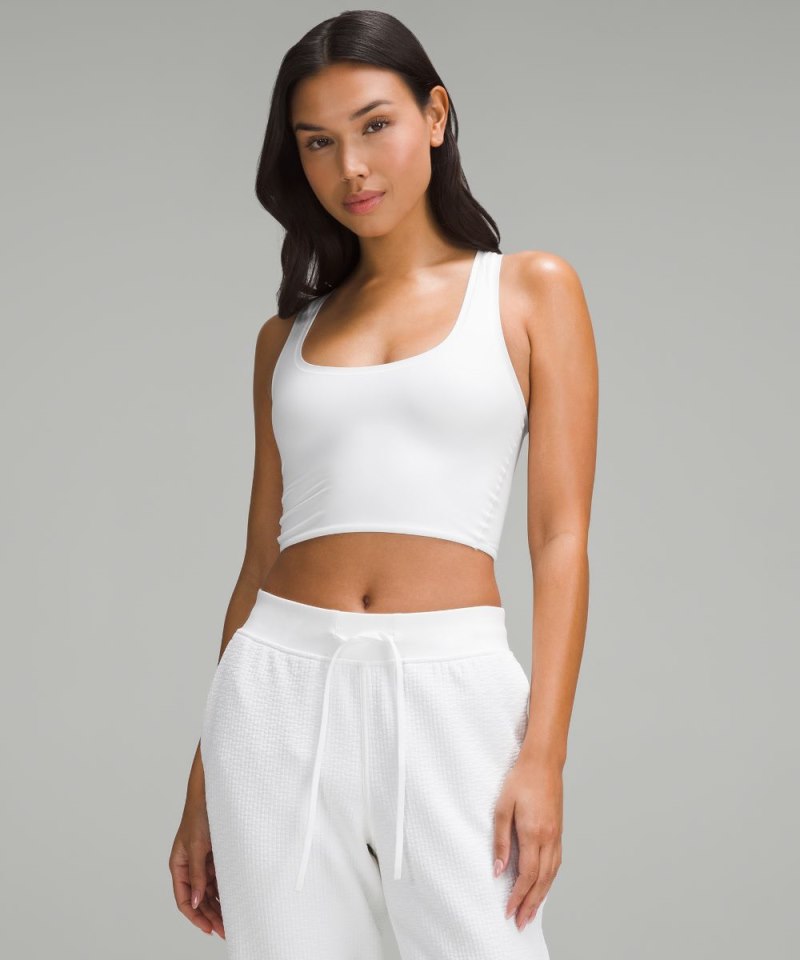 Lululemon Wundermost Ultra-Soft Nulu Scoop-Neck Cropped Tank White Online Outlet Sale