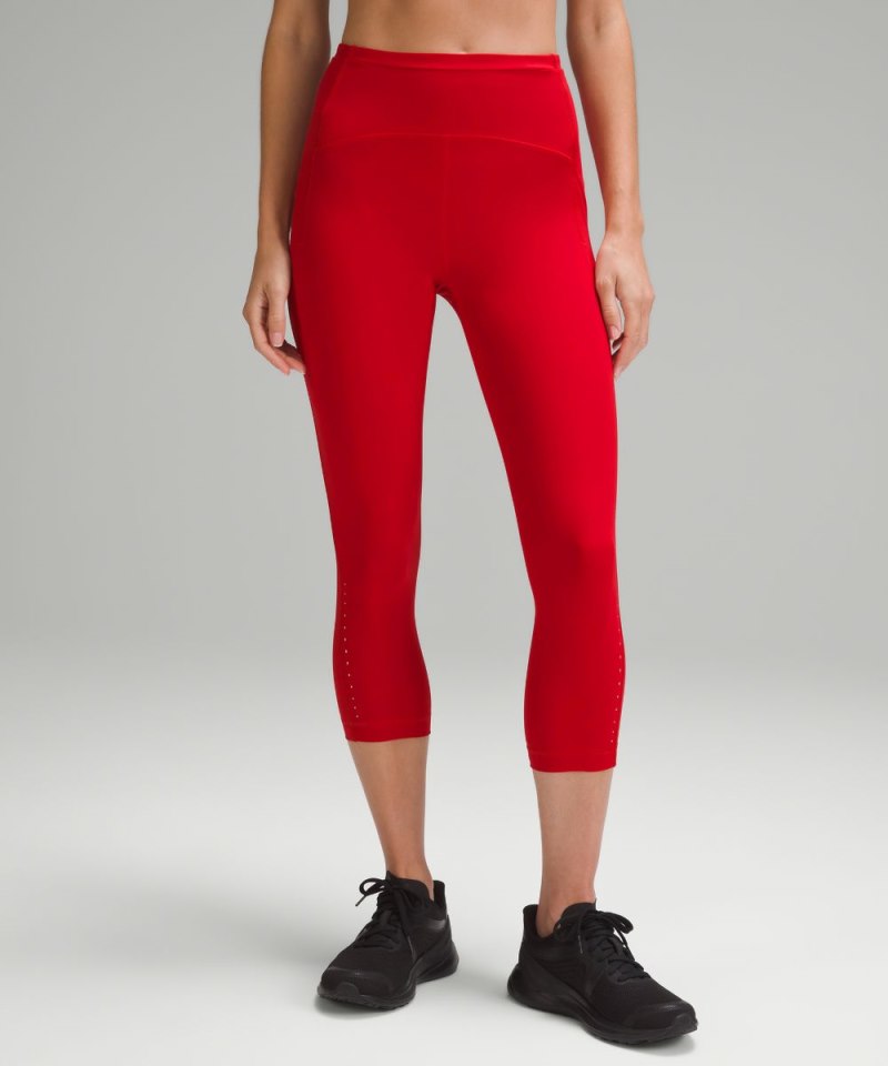Lululemon Swift Speed High-Rise Crop 21" Dark Red Online Outlet Sale
