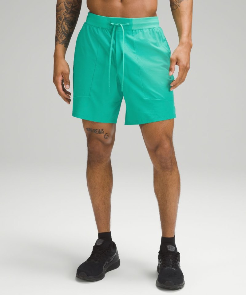 Lululemon License to Train Linerless Short 7" Maldives Green Online Outlet Sale