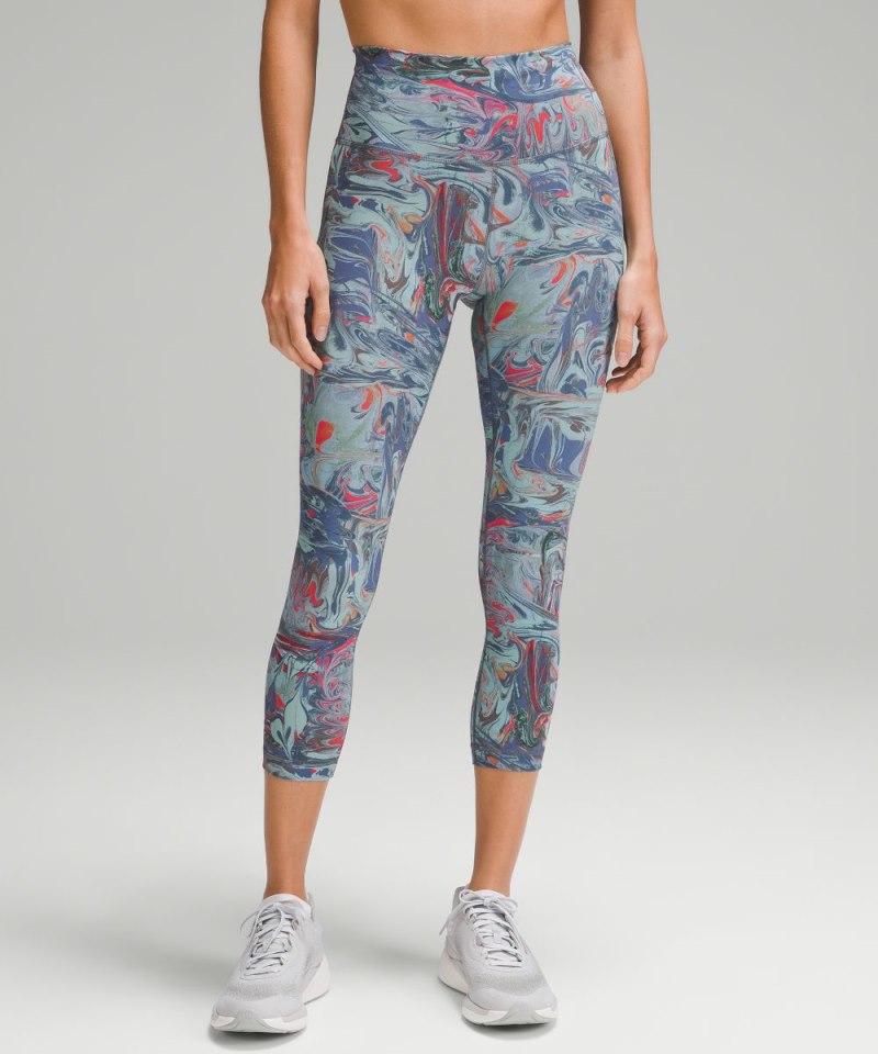 Lululemon Wunder Train High-Rise Crop 23" Mountain Marble Multi Online Outlet Sale
