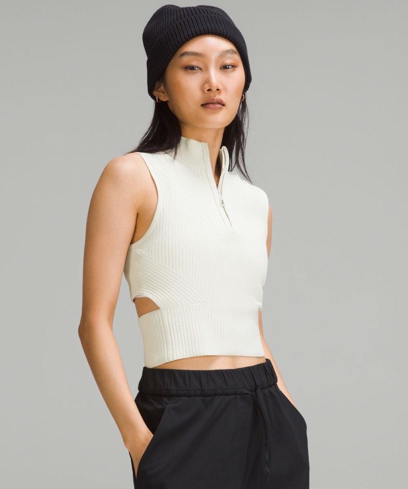 Lululemon Open Back Half-Zip Sweater Bone Online Outlet Sale