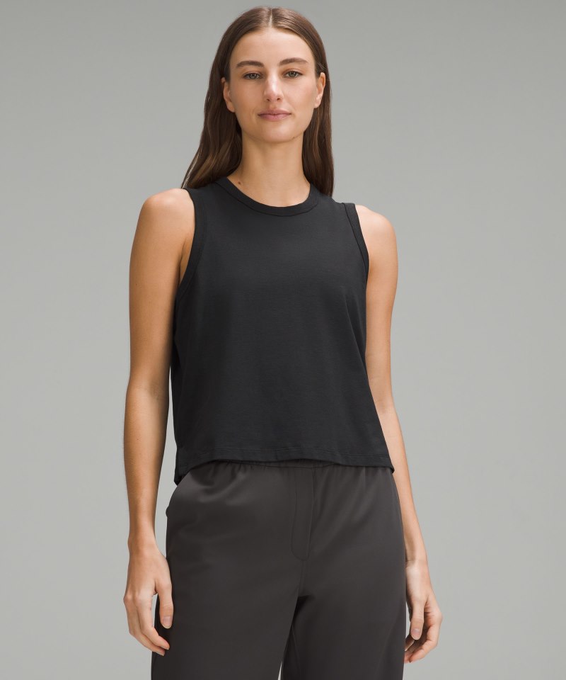 Lululemon Classic-Fit Cotton-Blend Tank Top Black Online Outlet Sale