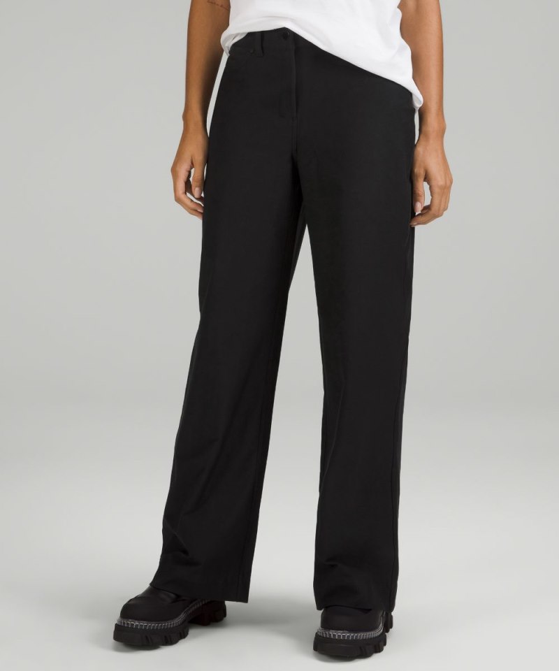 Lululemon City Sleek 5 Pocket High-Rise Wide-Leg Pant Full Length *Light Utilitech Black Online Outlet Sale