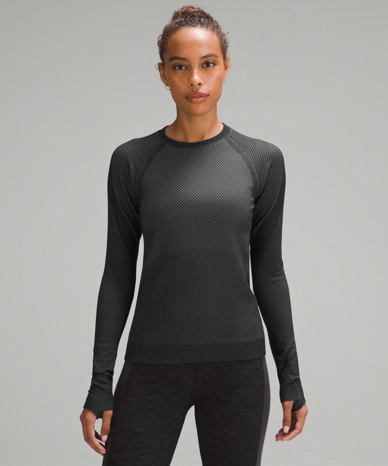 Lululemon Rest Less Pullover Curve Block Black / Rhino Grey Online Outlet Sale