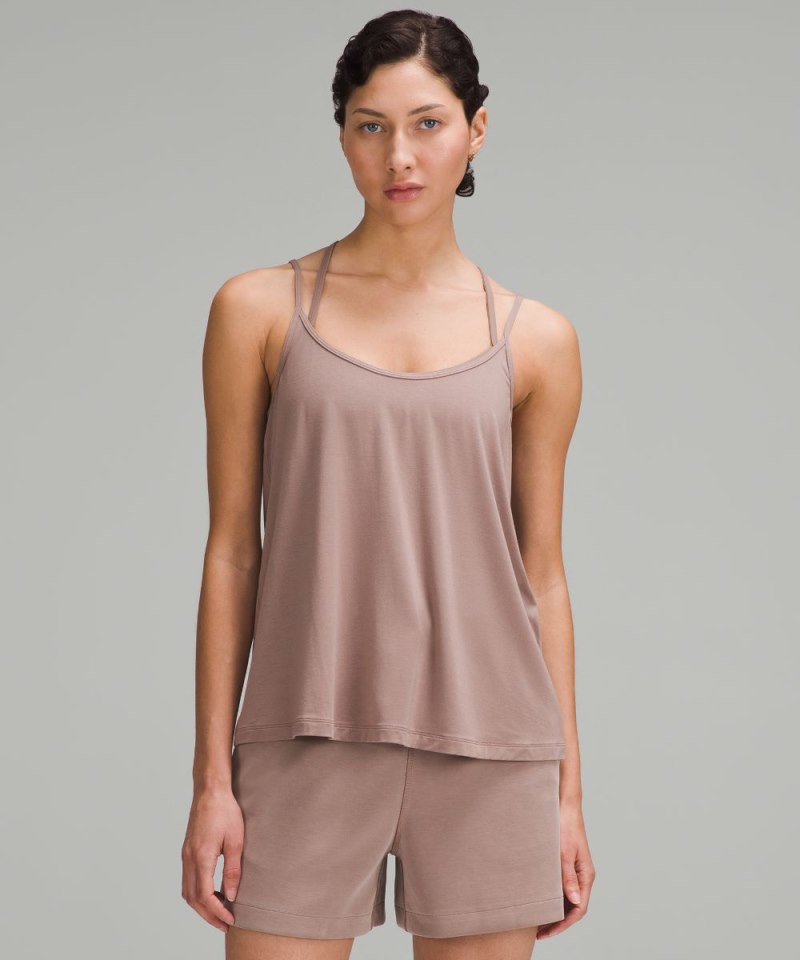 Lululemon Modal Silk-Blend Spaghetti Strap Tank Top Taupetastic Online Outlet Sale
