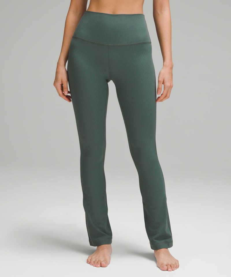 Lululemon lululemon Align™ Ribbed High-Rise Mini-Flared Pant *Extra Short Dark Forest Online Outlet Sale