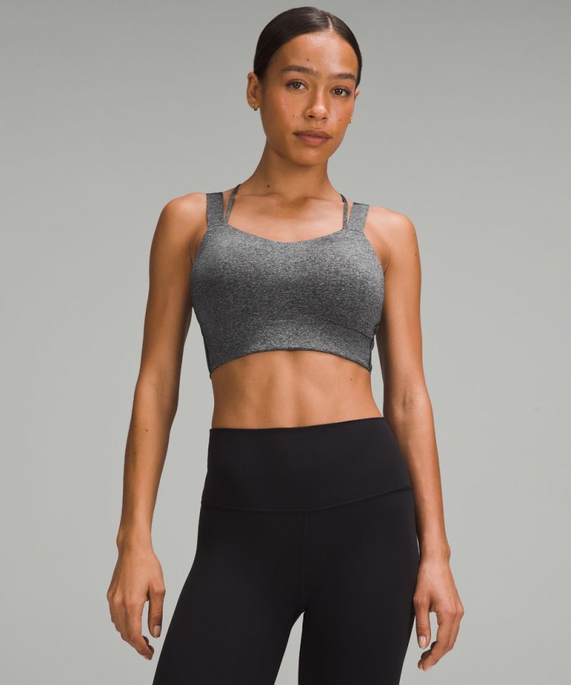 Lululemon Like a Cloud Longline Bra *Light Support, D / DD Cup Heathered Black Online Outlet Sale