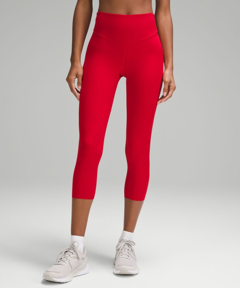 Lululemon Base Pace High-Rise Crop 23" Dark Red Online Outlet Sale