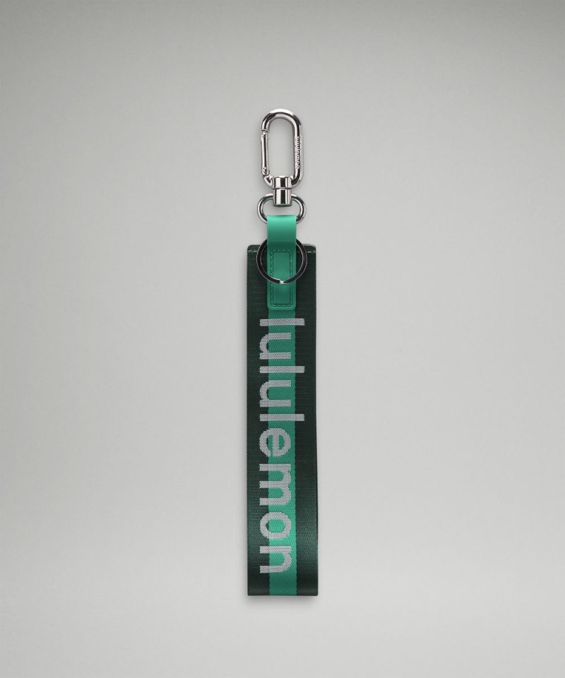 Lululemon Never Lost Keychain *Wordmark Legacy Green / Cascadia Green / White Online Outlet Sale