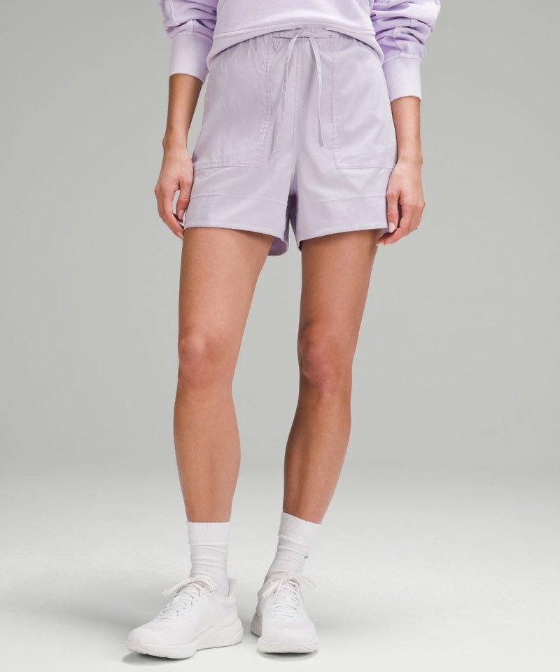 Lululemon Cotton-Blend Poplin High-Rise Short 4" Lilac Ether Online Outlet Sale