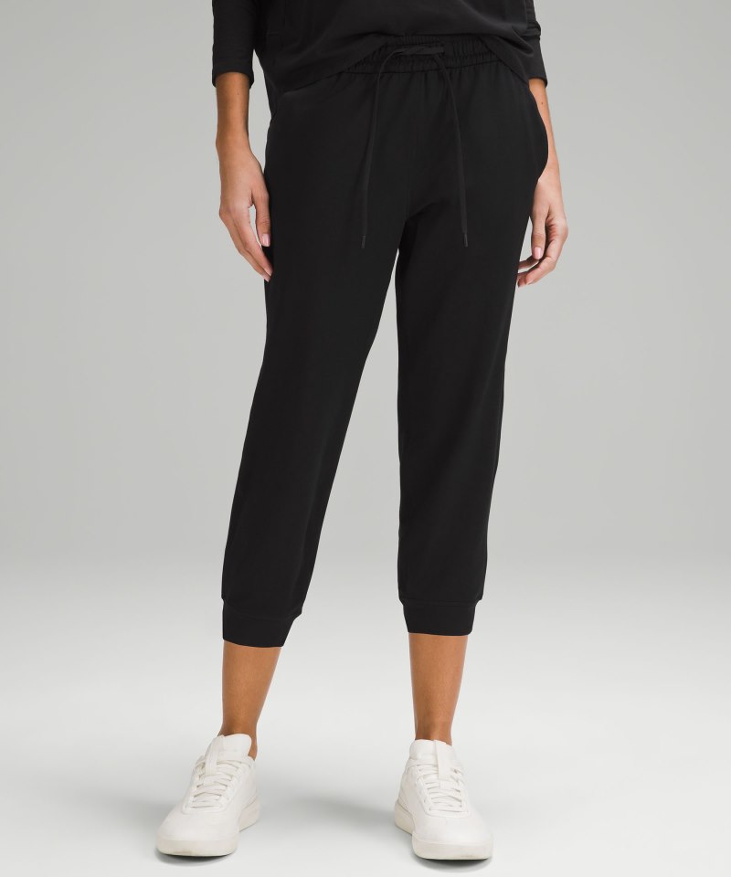 Lululemon Soft Jersey Classic-Fit Mid-Rise Cropped Jogger Black Online Outlet Sale