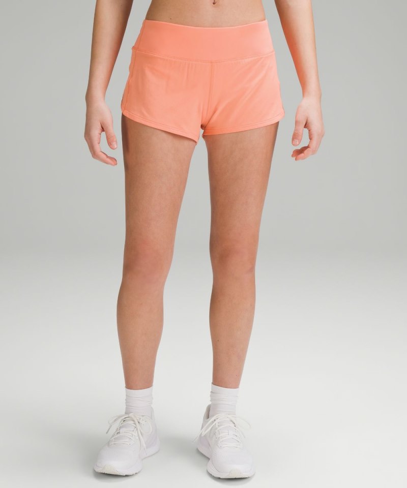 Lululemon Speed Up Low-Rise Lined Short 2.5" Sunny Coral Online Outlet Sale