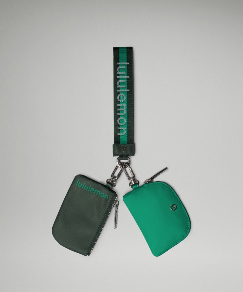 Lululemon Dual Pouch Wristlet *Wordmark Legacy Green / Cascadia Green / White Online Outlet Sale