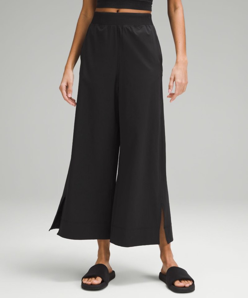 Lululemon Stretch Woven High-Rise Wide-Leg Cropped Pant Black Online Outlet Sale