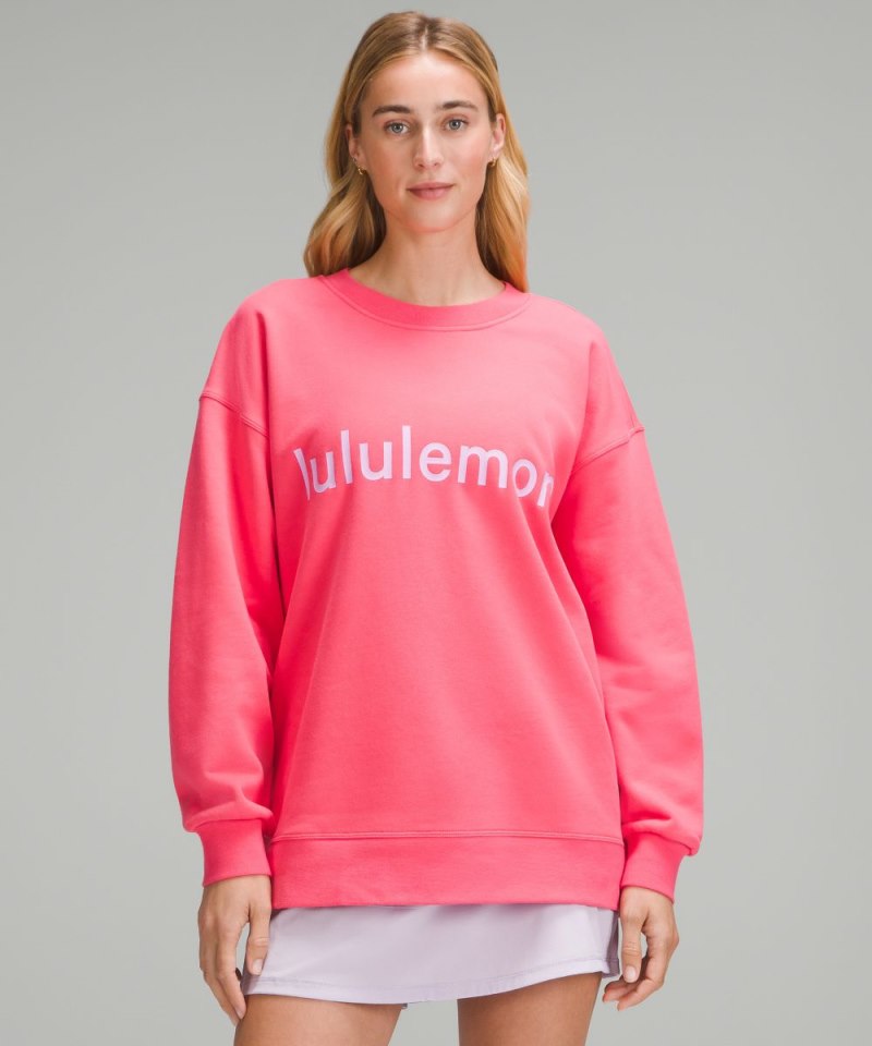 Lululemon Perfectly Oversized Crew *Graphic Glaze Pink Online Outlet Sale