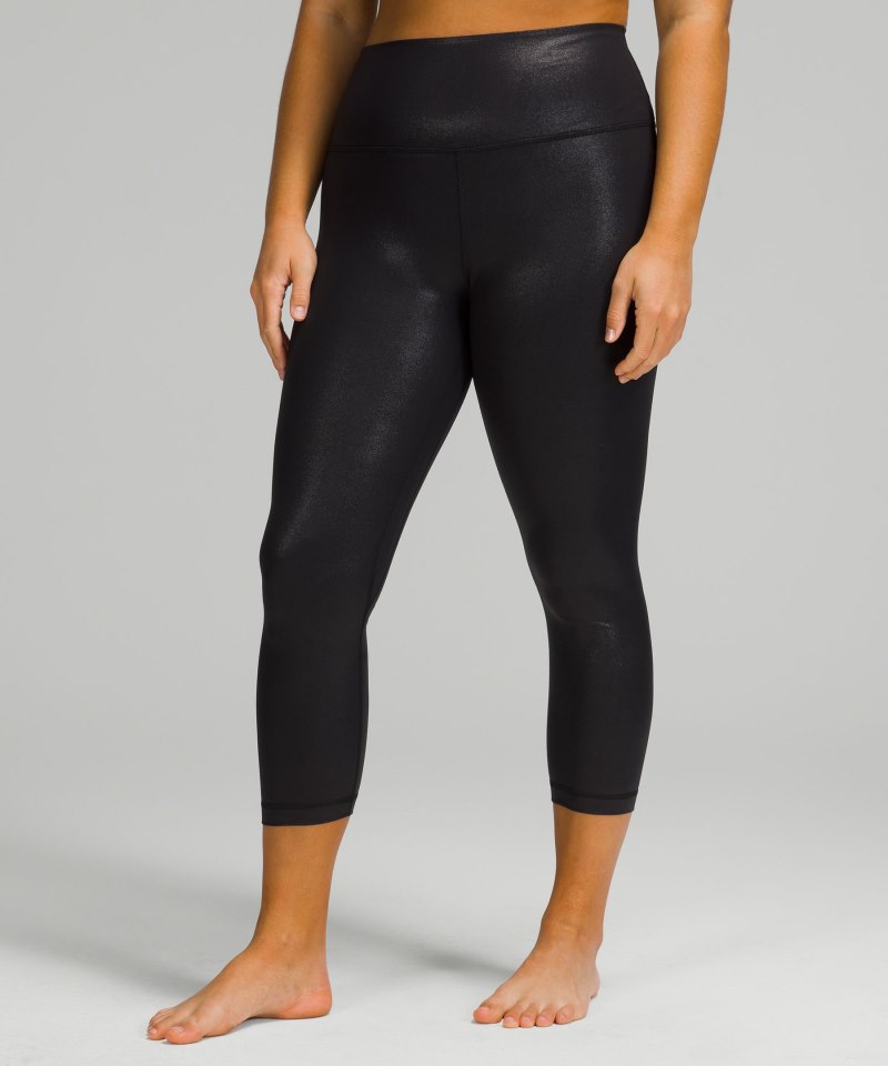 Lululemon lululemon Align™ High-Rise Crop 23" *Shine Radiate Foil Print Black Online Outlet Sale
