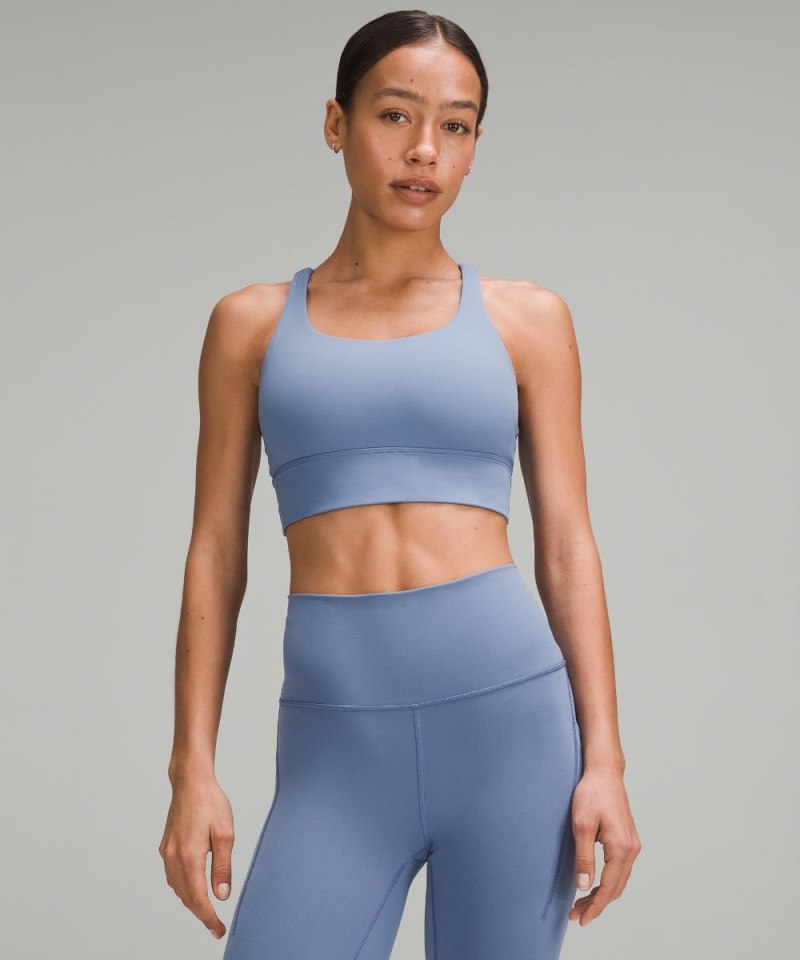 Lululemon lululemon Energy Longline Bra *Medium Support, B–D Cups Oasis Blue Online Outlet Sale