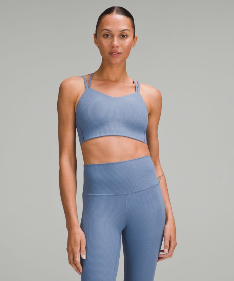 Lululemon Like a Cloud Ribbed Longline Bra *Light Support, B / C Cup Oasis Blue Online Outlet Sale