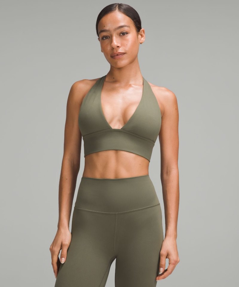 Lululemon lululemon Align™ Halter Bra *Light Support, C / D Cup Army Green Online Outlet Sale