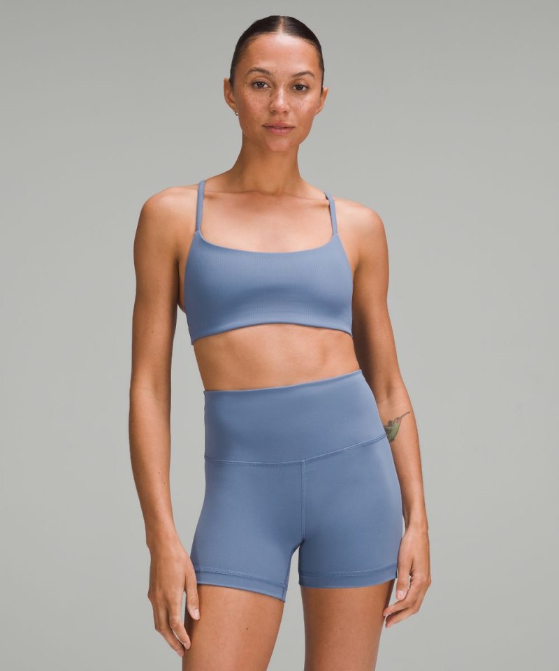 Lululemon Wunder Train Strappy Racer Bra Ribbed *Light Support, A / B Cup Oasis Blue Online Outlet Sale
