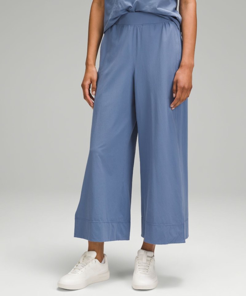 Lululemon Stretch Woven High-Rise Wide-Leg Cropped Pant Oasis Blue Online Outlet Sale