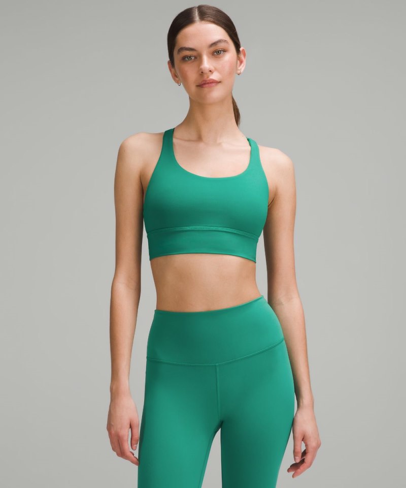 Lululemon lululemon Energy Longline Bra *Medium Support, B–D Cups Cascadia Green Online Outlet Sale