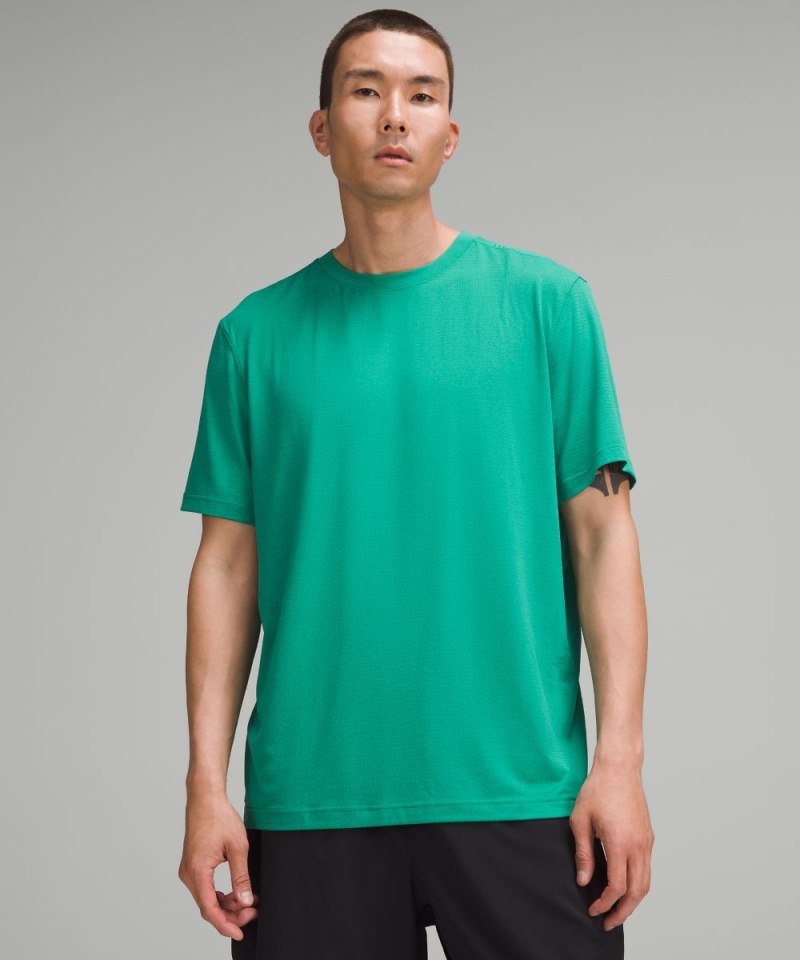 Lululemon License to Train Relaxed Short-Sleeve Shirt Cascadia Green Online Outlet Sale