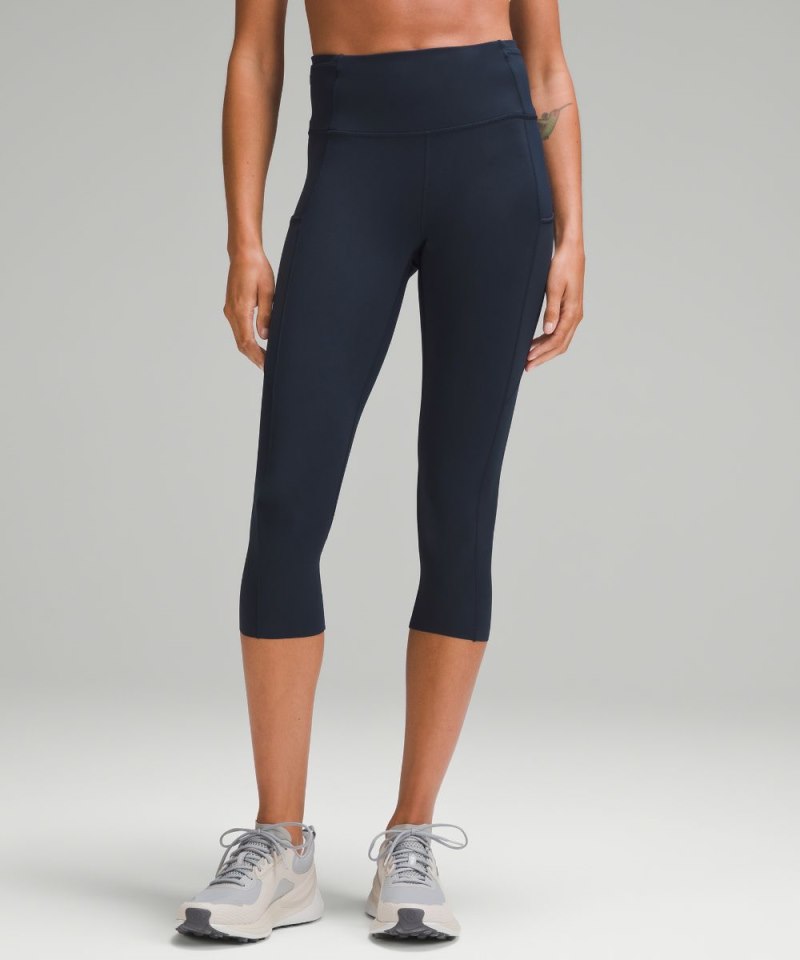 Lululemon Fast and Free High-Rise Crop 19" True Navy Online Outlet Sale