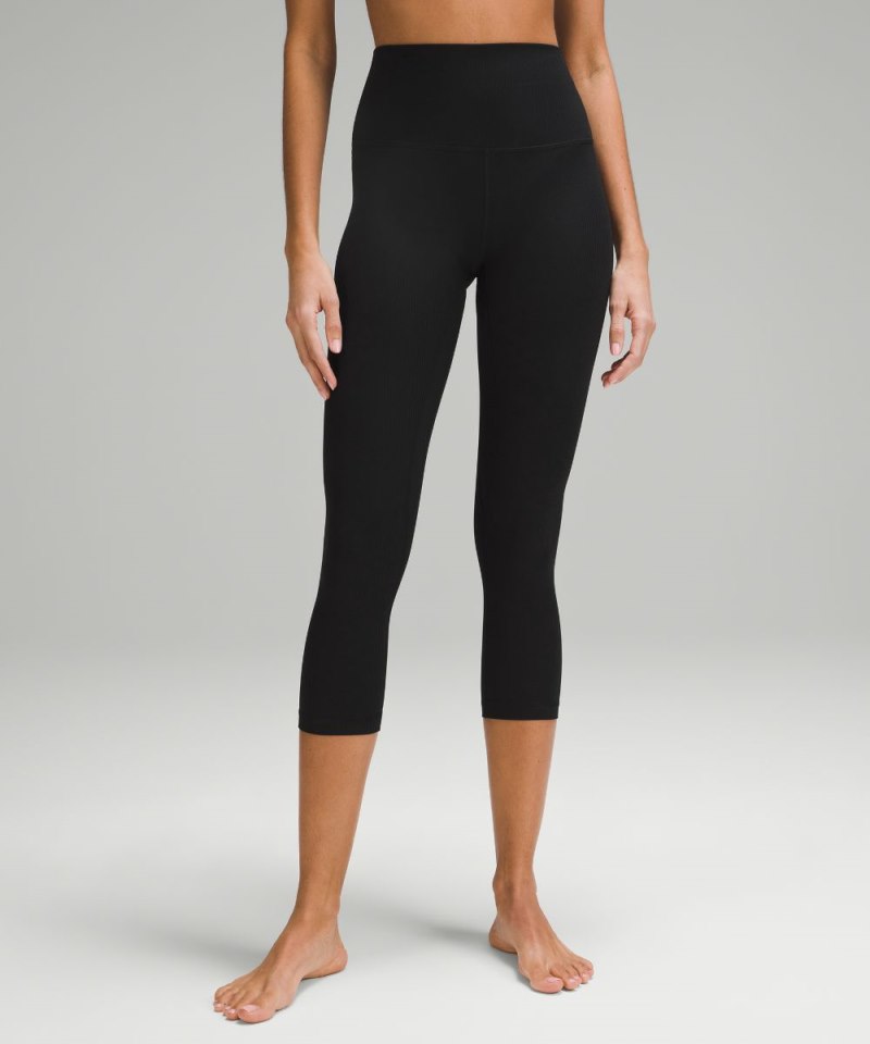 Lululemon lululemon Align™ High-Rise Ribbed Crop 23" Black Online Outlet Sale