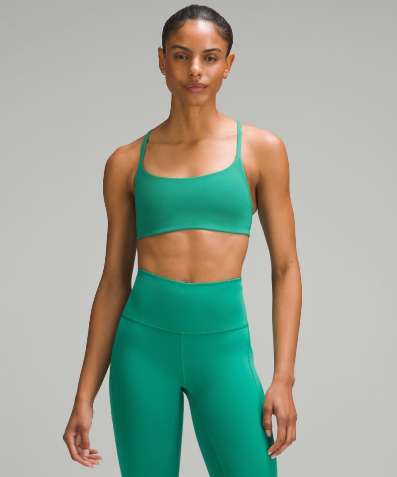 Lululemon Wunder Train Strappy Racer Bra *Light Support, A / B Cup Cascadia Green Online Outlet Sale
