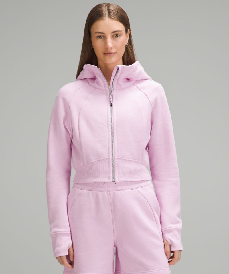 Lululemon Scuba Full-Zip Cropped Hoodie Vitapink Online Outlet Sale