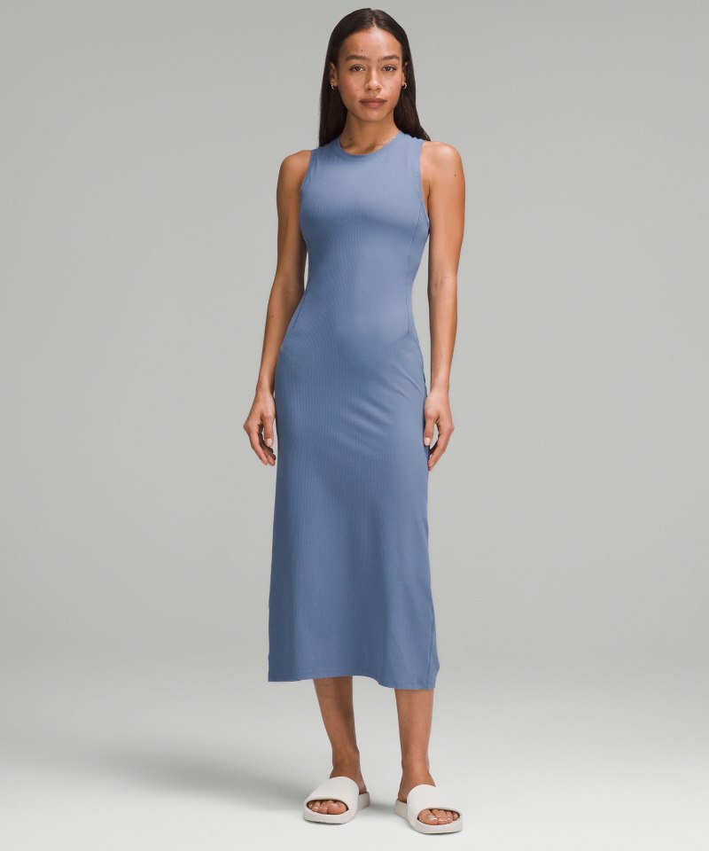 Lululemon All Aligned Ribbed Midi Dress *Online Only Oasis Blue Online Outlet Sale