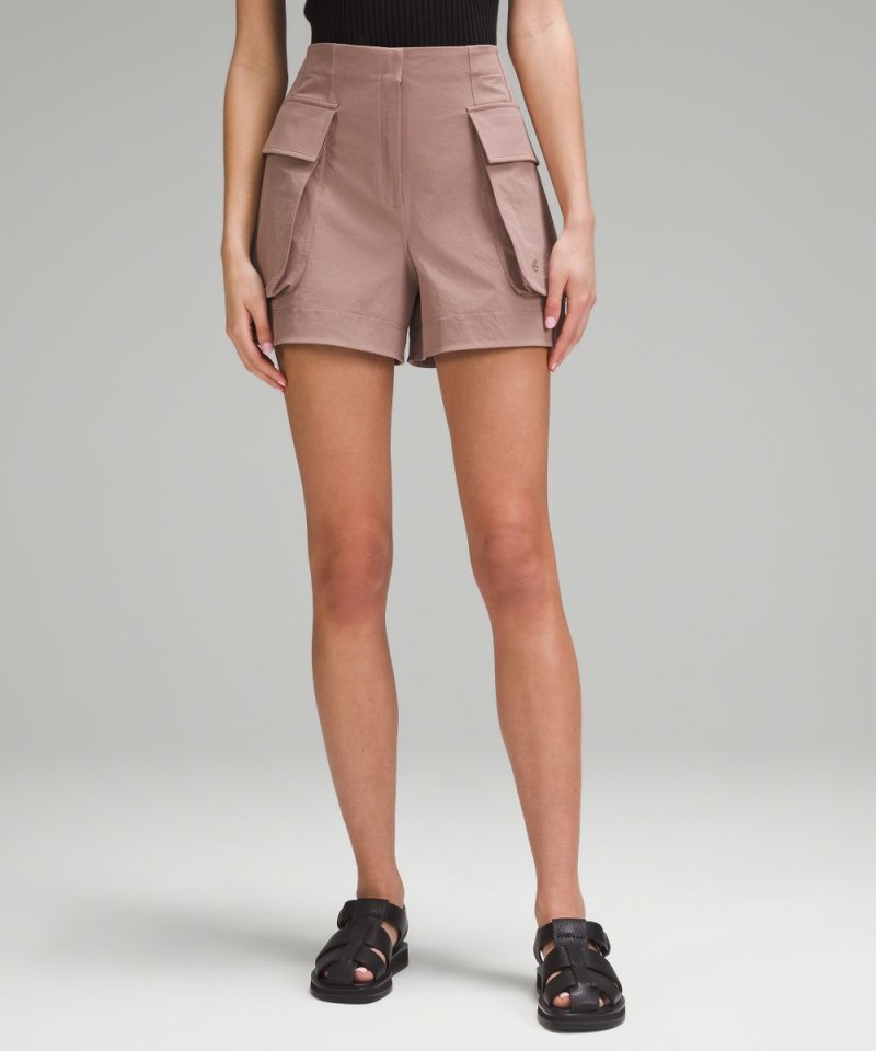 Lululemon Relaxed-Fit Super-High-Rise Cargo Short 4" Twilight Rose Online Outlet Sale