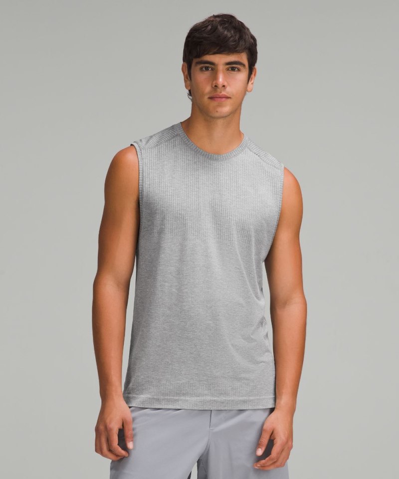 Lululemon Metal Vent Tech Sleeveless Shirt *Updated Fit Slate / White Online Outlet Sale