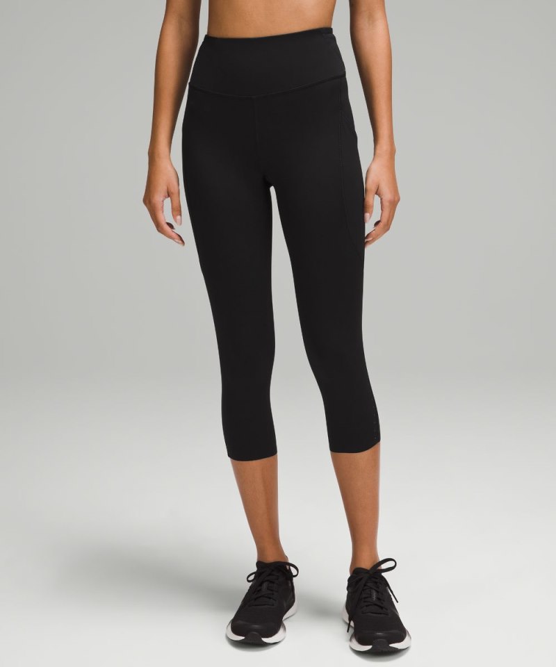 Lululemon Fast and Free High-Rise Crop with Pockets 19" Black Online Outlet Sale